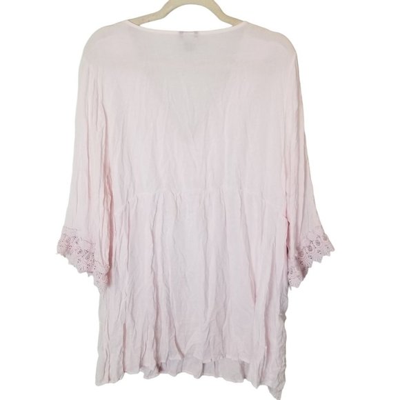 Torrid Womens 3X Light Pink Lace Trim 3/4 Sleeves - Picture 7 of 7
